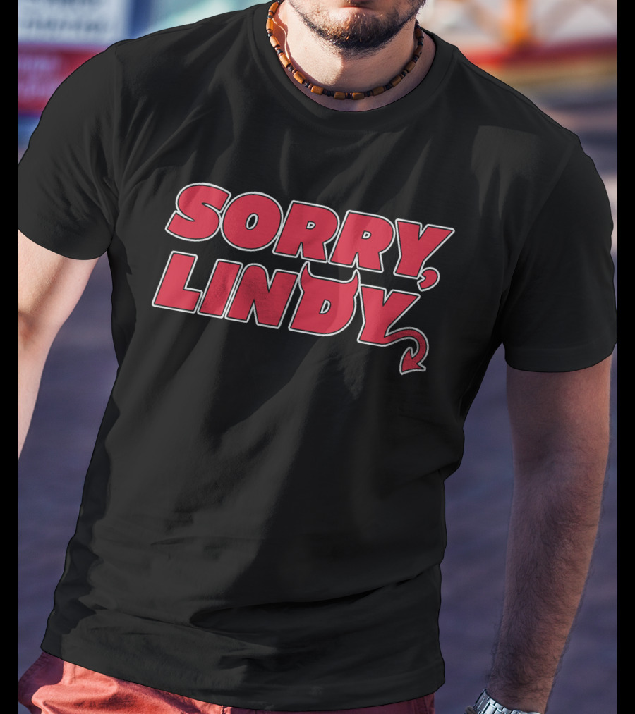 Sorry Lindy Devil Horns And Tail Text T-Shirt