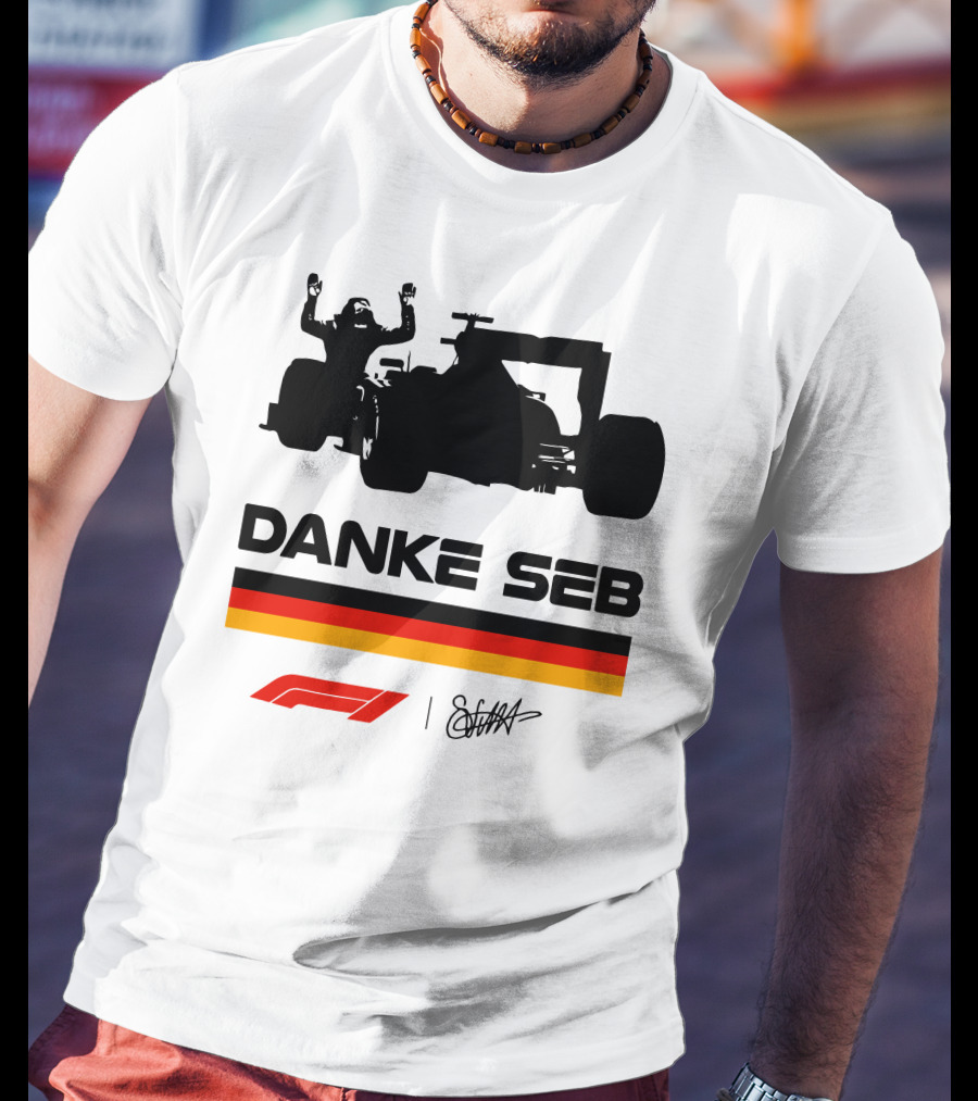 Sebastian Vettel Danke Seb Formula 1 F1 German Flag Racing T-Shirt