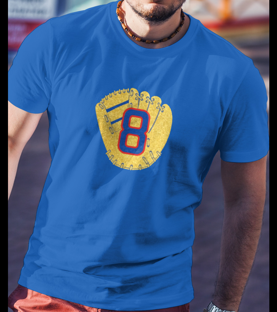 Gold Glove 8 Blue Background T-Shirt