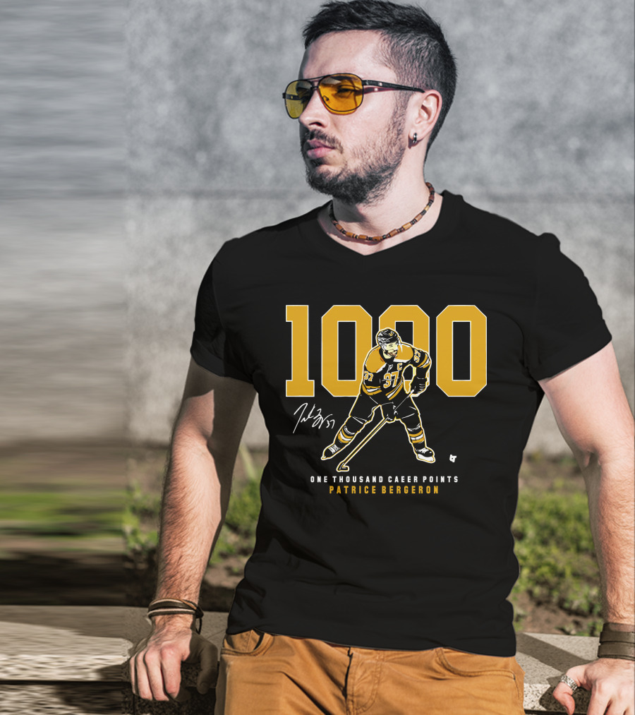 1000 One Thousand Career Points Patrice Bergeron T-Shirt