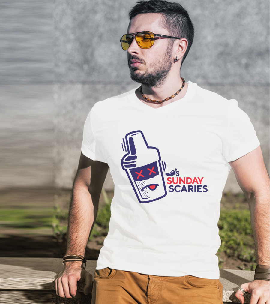 Chili's Sunday Scaries Drink Shaker Icon With Fun Expression T-Shirt