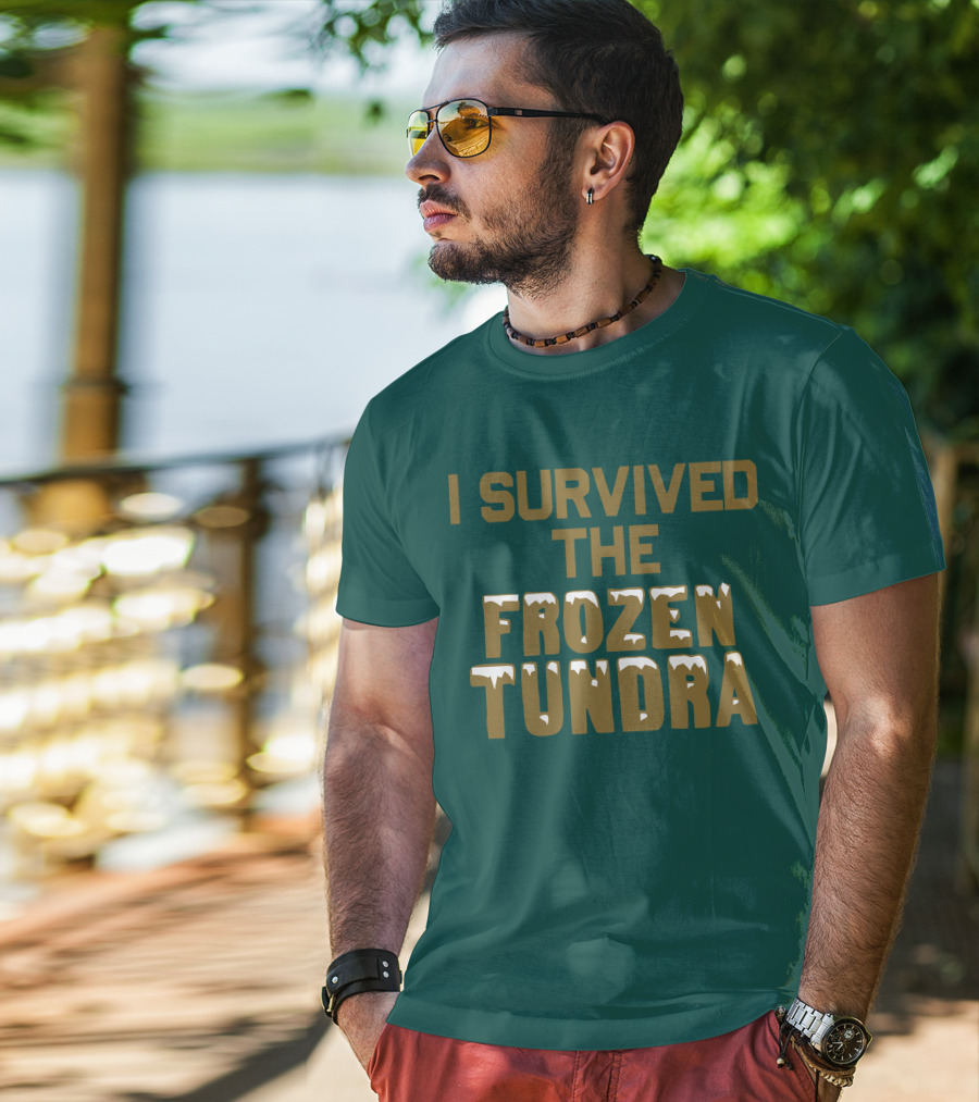 I Survived The Frozen Tundra Statement With Ice-Capped Letters T-Shirt
