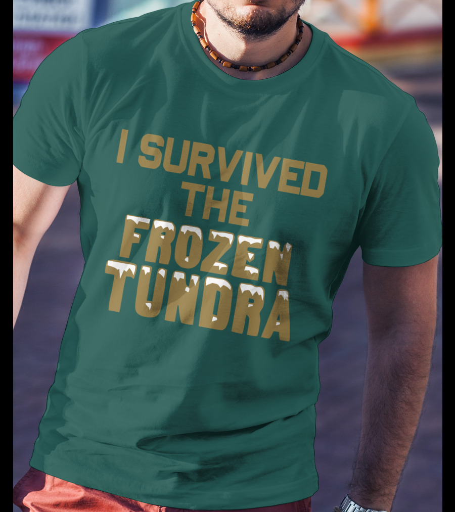 I Survived The Frozen Tundra Statement With Ice-Capped Letters T-Shirt