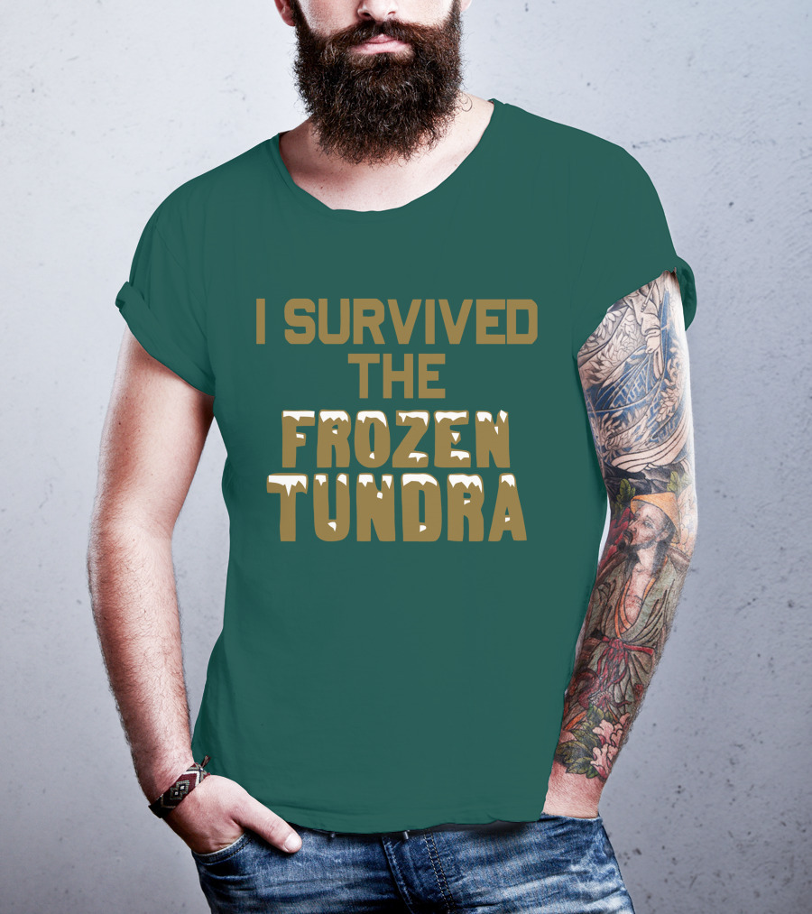 I Survived The Frozen Tundra Statement With Ice-Capped Letters T-Shirt