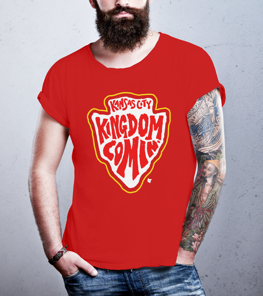 Kansas City Kingdom Comin' Red Shield T-Shirt