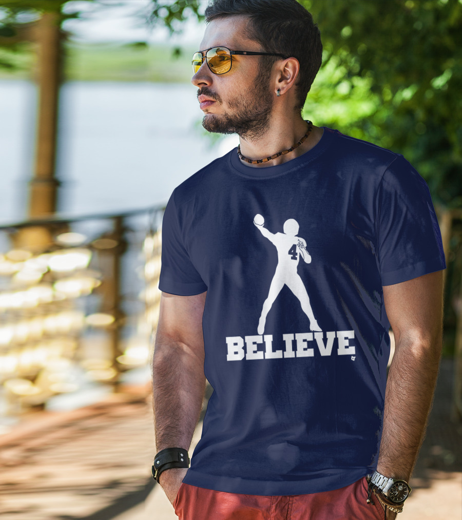 Dak Prescott Number 4 Believe Football T-Shirt