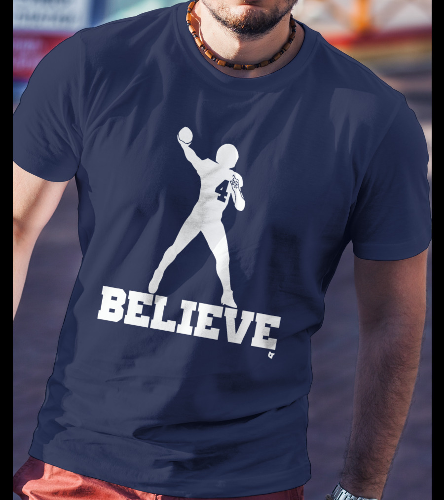 Dak Prescott Number 4 Believe Football T-Shirt