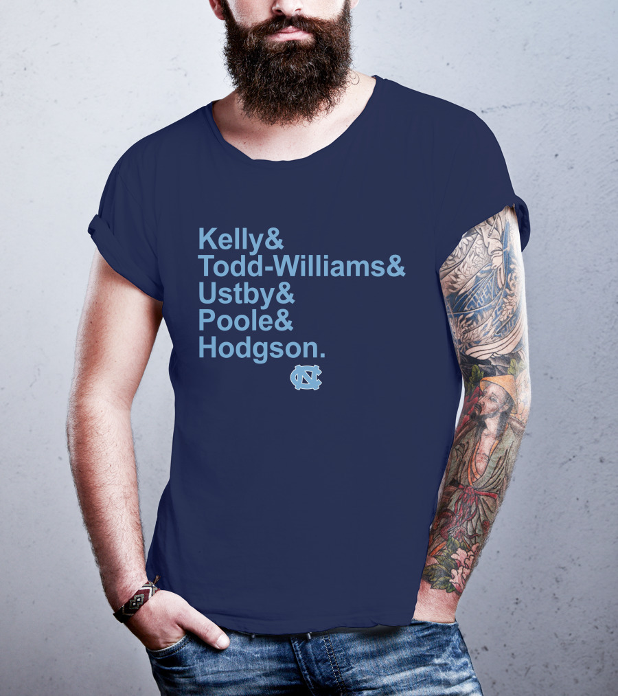 UNC Basketball Kelly Todd-Williams Ustby Poole Hodgson Names T-Shirt