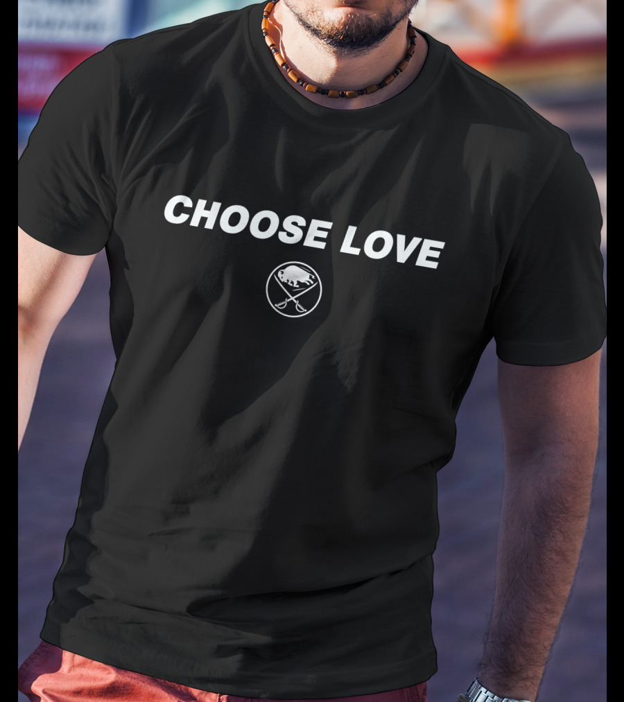 Choose Love Buffalo Sabres Logo Hockey T-Shirt