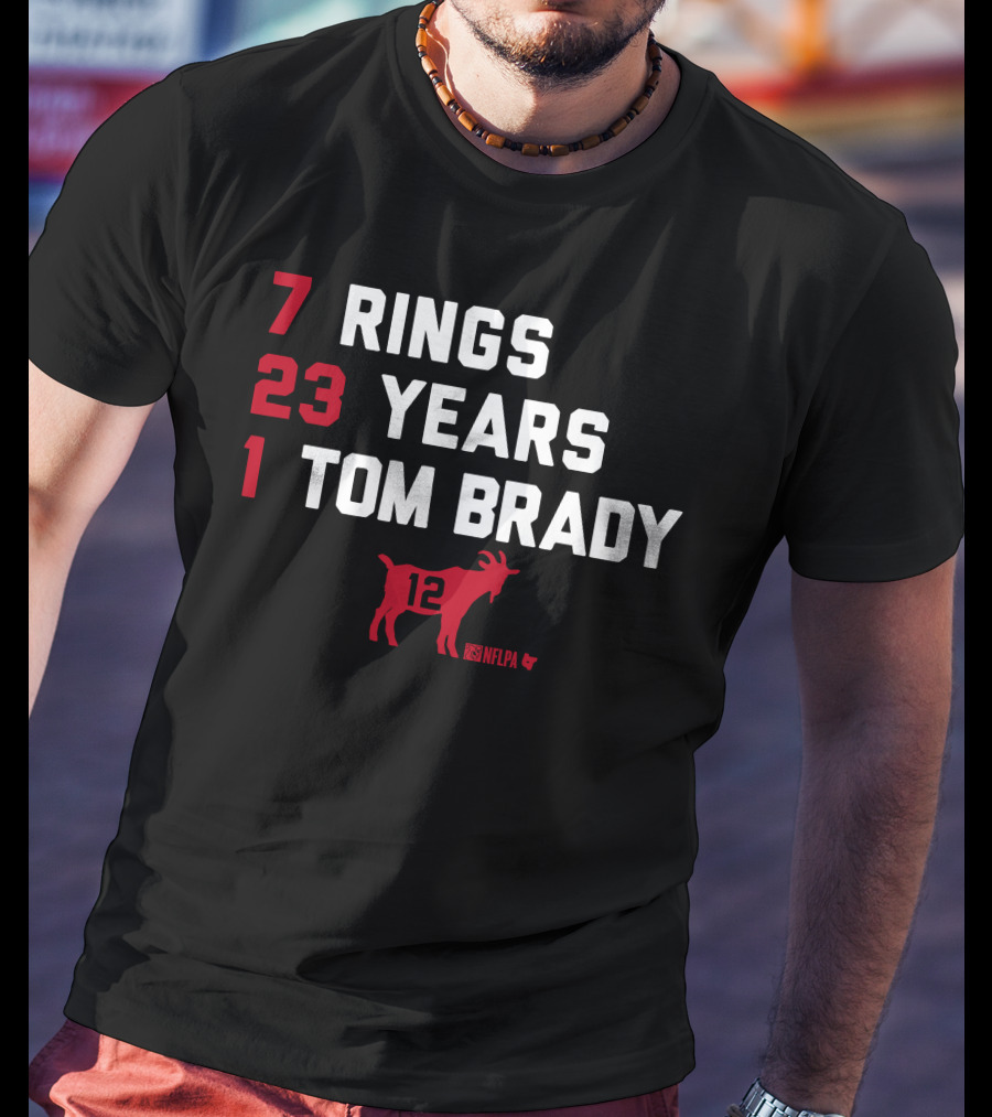 7 Rings 23 Years 1 Tom Brady NFLPA GOAT 12 T-Shirt