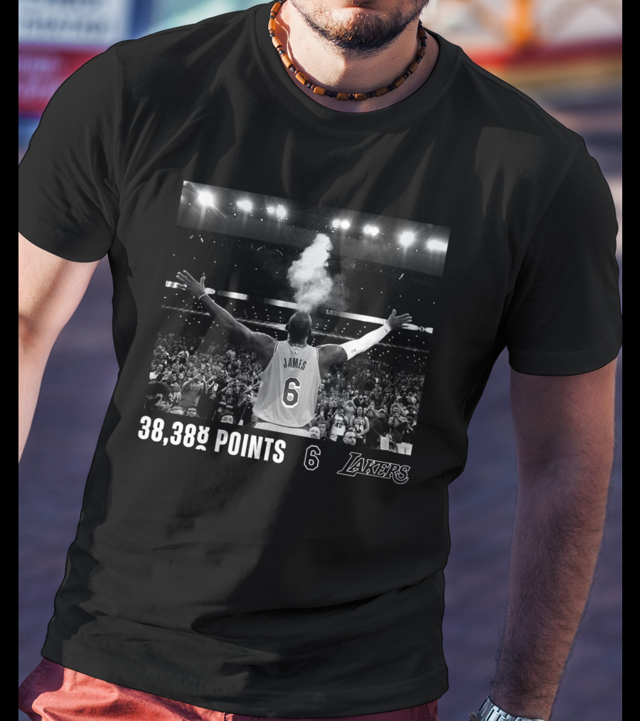 LeBron James Lakers 38,388 Points Scoring Record 6 Jersey Fans T-Shirt