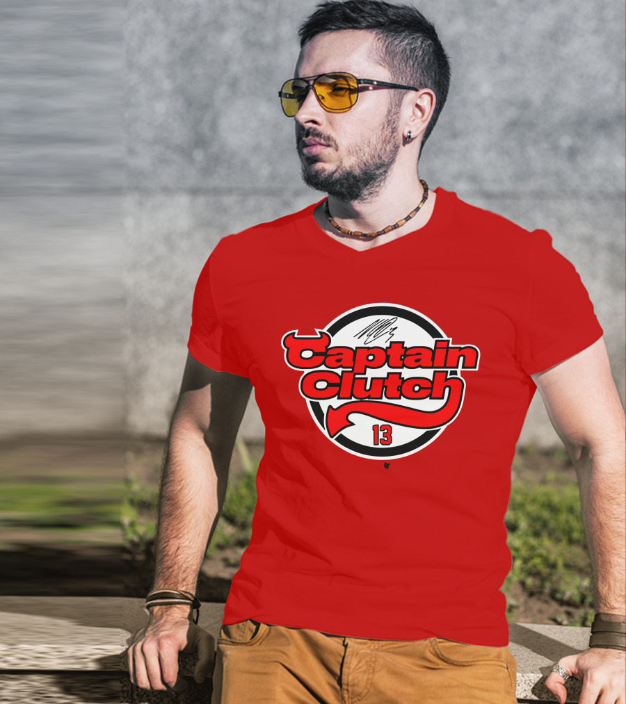 Nico Hischier Captain Clutch 13 New Jersey Hockey Signature T-Shirt