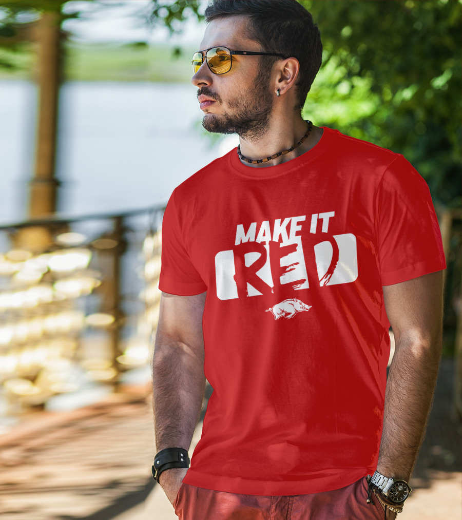 Make It Red Arkansas Razorbacks Bold Team Spirit T-Shirt
