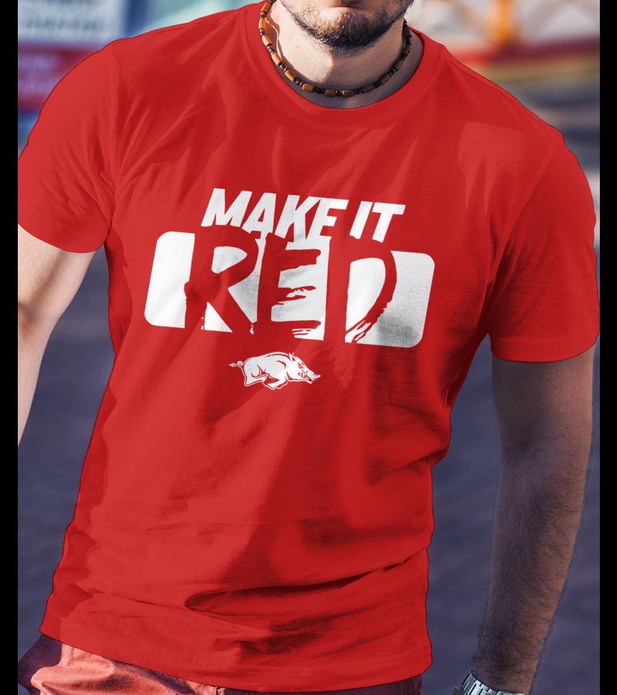 Make It Red Arkansas Razorbacks Bold Team Spirit T-Shirt
