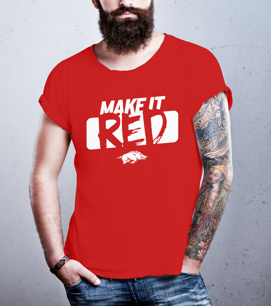Make It Red Arkansas Razorbacks Bold Team Spirit T-Shirt