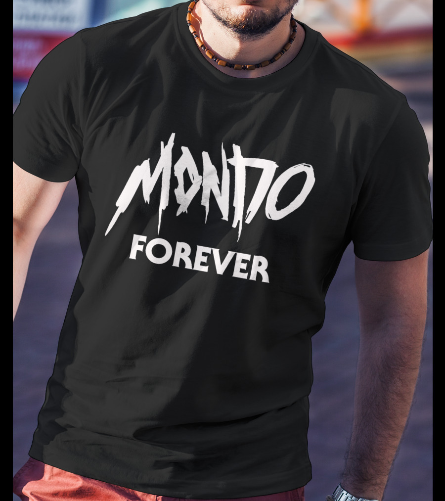MONDO Forever Bold Black-White Text T-Shirt