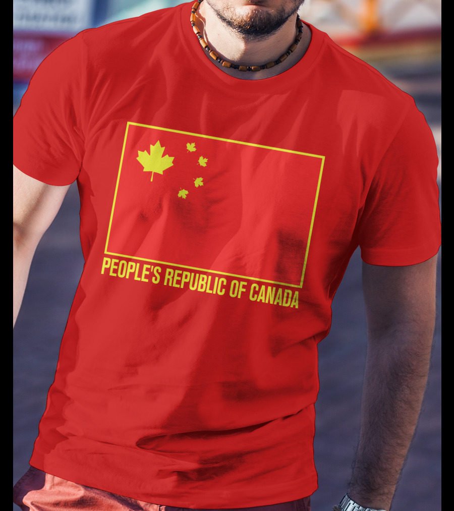 W Brett Wilson People's Republic Of Canada Chinese Flag Red Maple Leaves T-Shirt