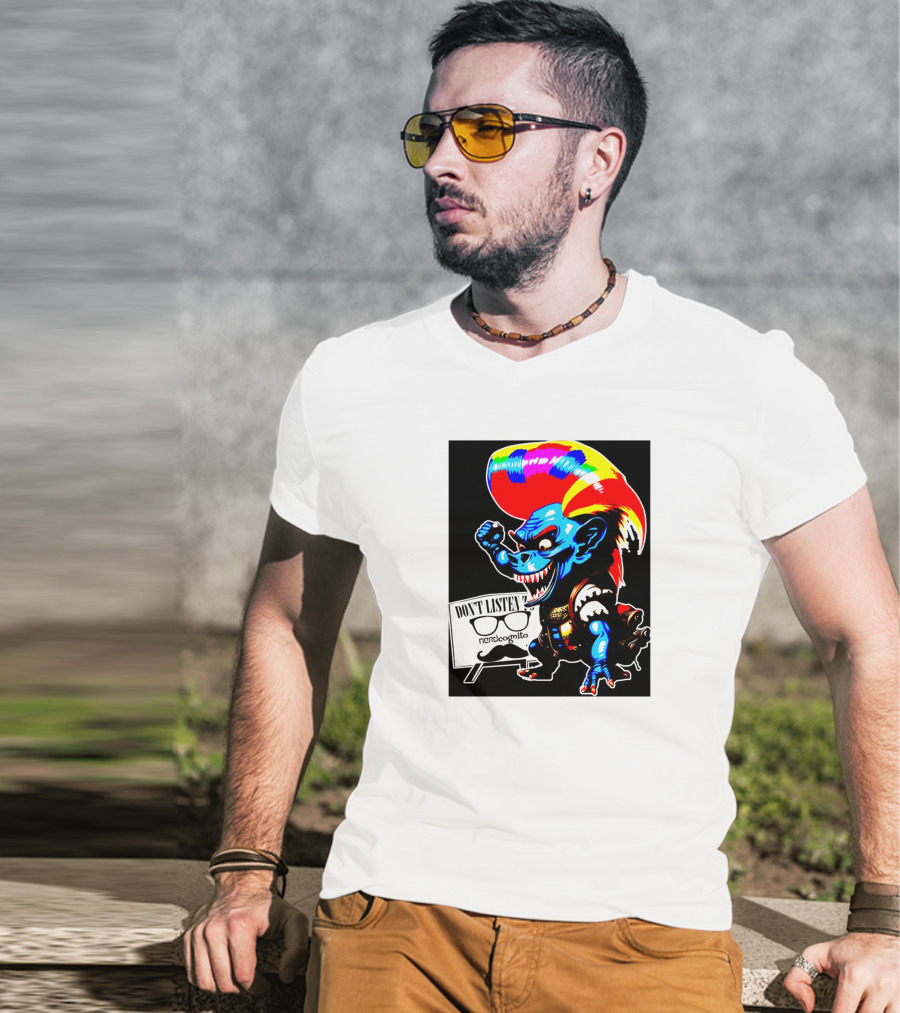 Don't Listen Sparkletroll Nerdcognito Glasses T-Shirt