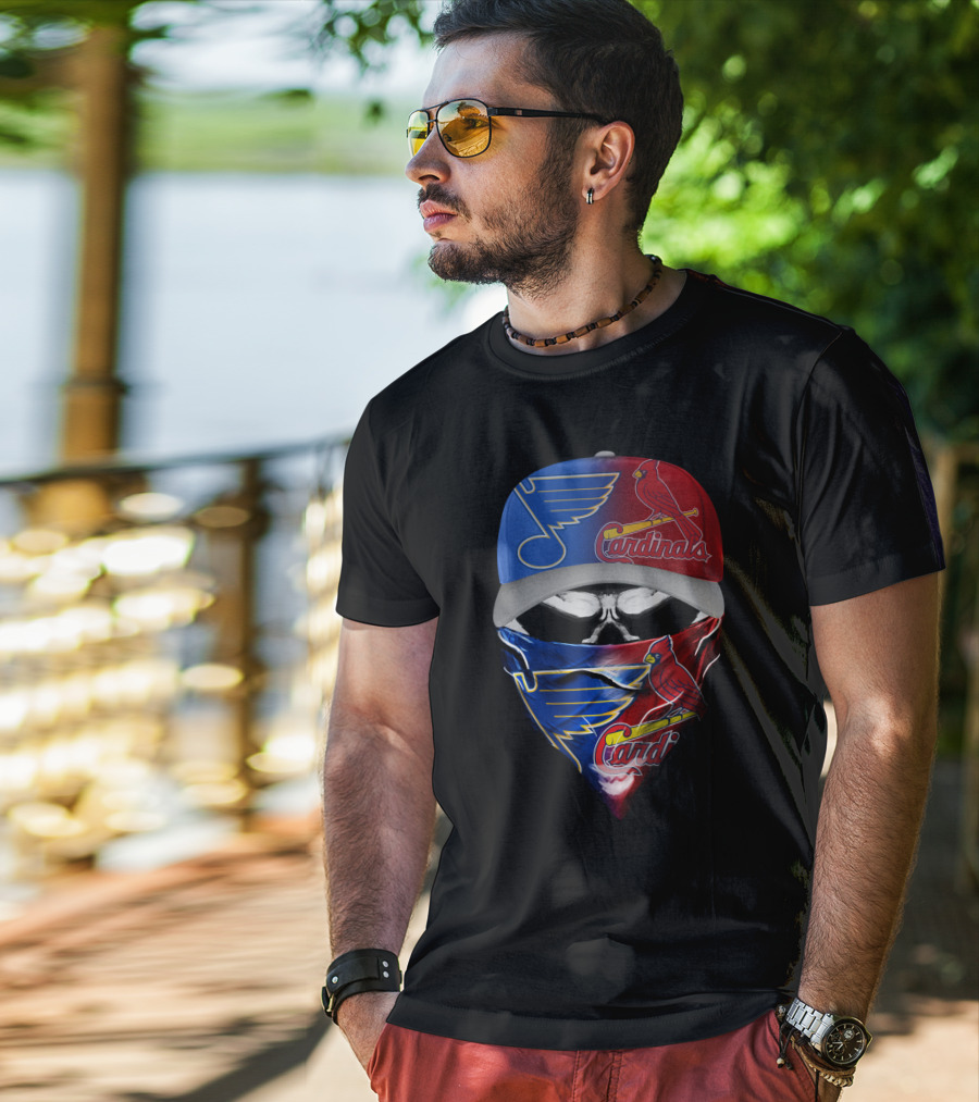 Blues Cardinals Skull T-Shirt