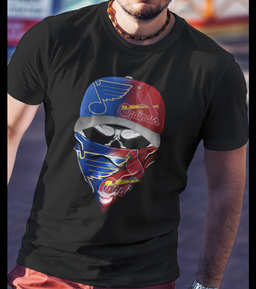 Blues Cardinals Skull T-Shirt