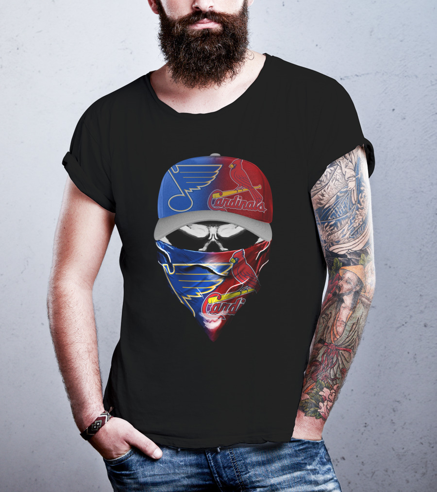 Blues Cardinals Skull T-Shirt