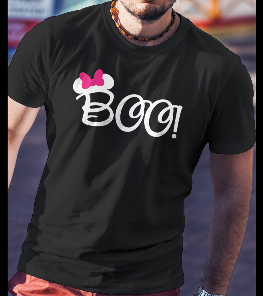 Boo Pink Bow Halloween Relaxed Fit T-Shirt