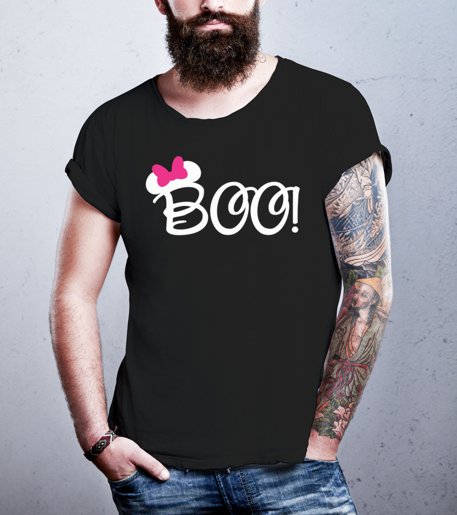 Boo Pink Bow Halloween Relaxed Fit T-Shirt