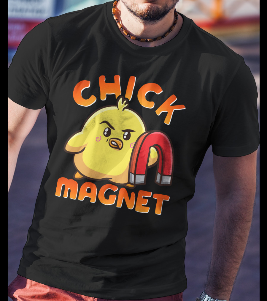 Chick Magnet Funny Halloween Costume Magnetic Little Chick With Magnet T-Shirt