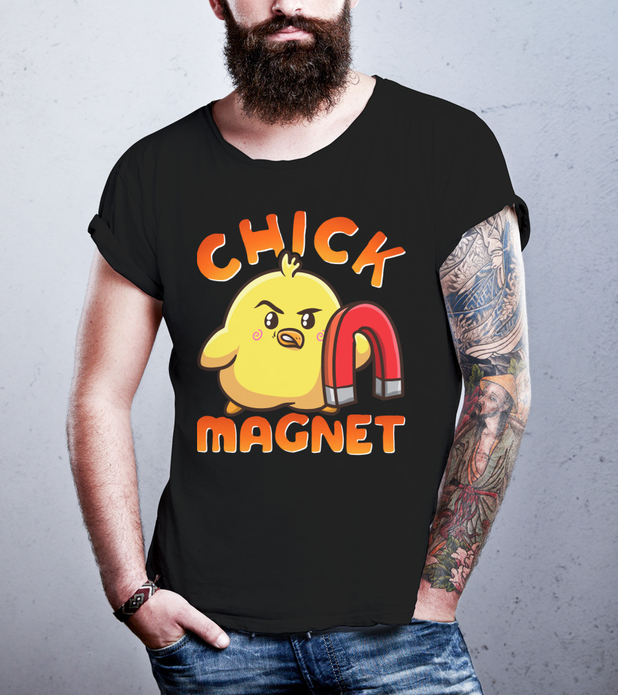 Chick Magnet Funny Halloween Costume Magnetic Little Chick With Magnet T-Shirt