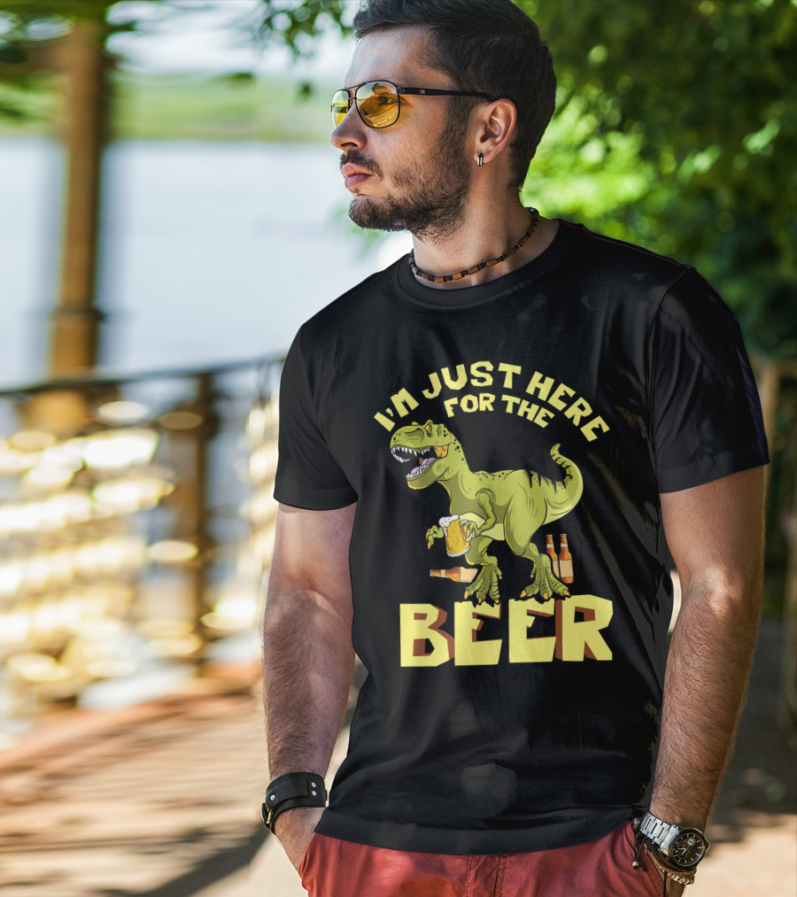 I'm Just Here For The Beer Rex Dinosaur Oktoberfest T-Shirt