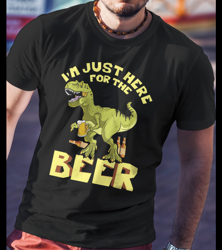 I'm Just Here For The Beer Rex Dinosaur Oktoberfest T-Shirt