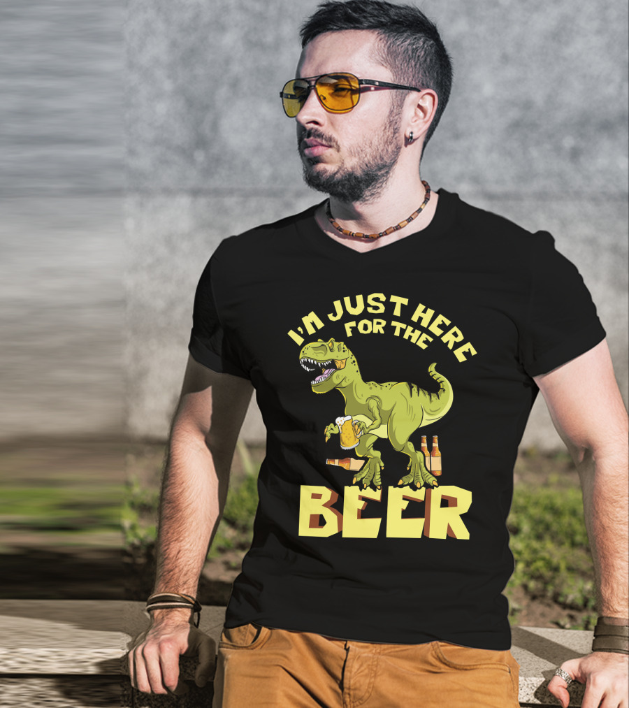 I'm Just Here For The Beer Rex Dinosaur Oktoberfest T-Shirt