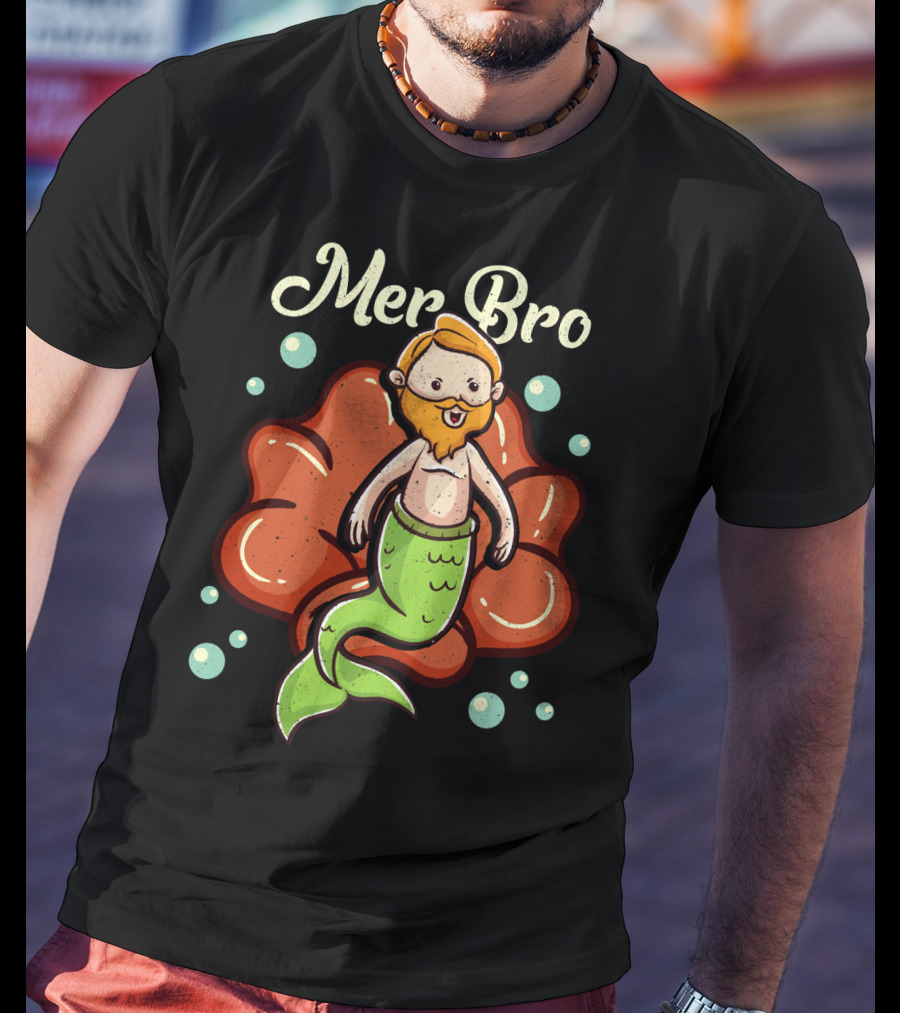 Merbro Merman Brother Of Mermaid Swimming Dad Security T-Shirt