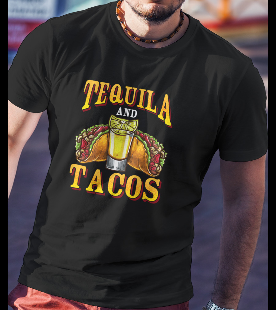 Tequila And Tacos Tequila Day Mexican Drinking Tacos Mexican Drink Lime T-Shirt
