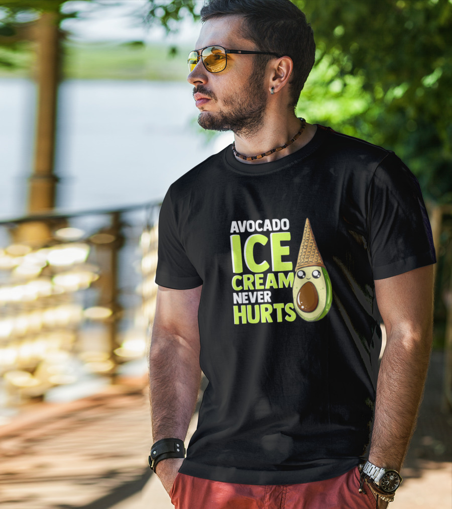 Avocado Ice Cream Never Hurts Ice Cream Lover T-Shirt
