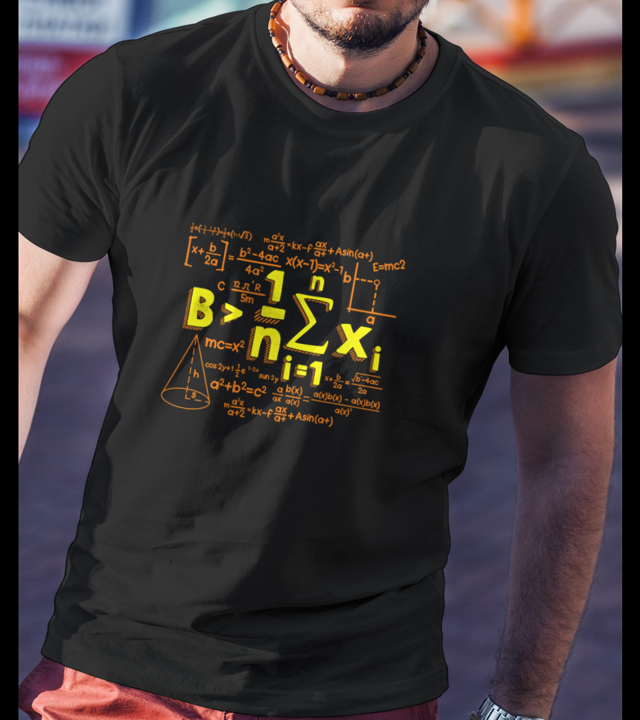 Math Teacher Be Greater Than Average Back To School Algebra Geometry Formulas T-Shirt
