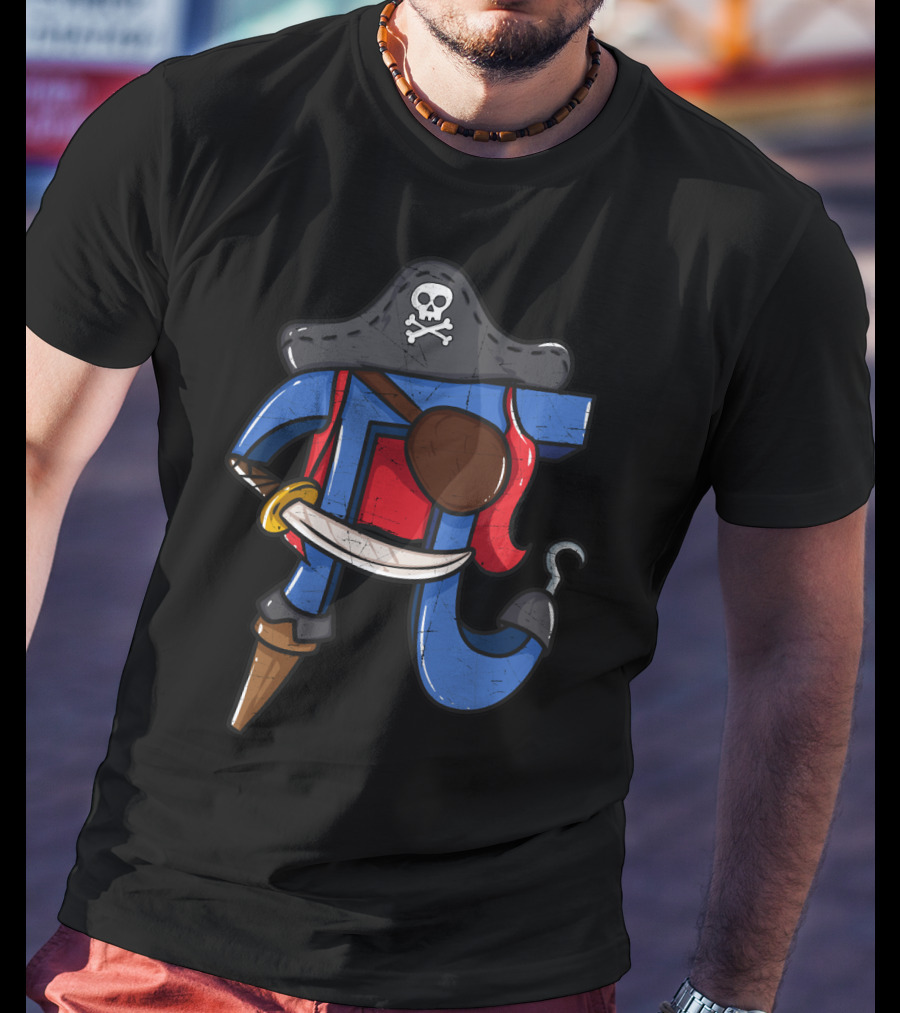 Pi Pirate Math Teacher Humorous Pi Mathematics Lovers T-Shirt