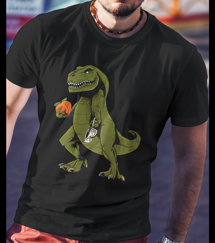 State Of Georgia Dinosaur Holding Peach Funny Sweet Georgia Peach T-Shirt