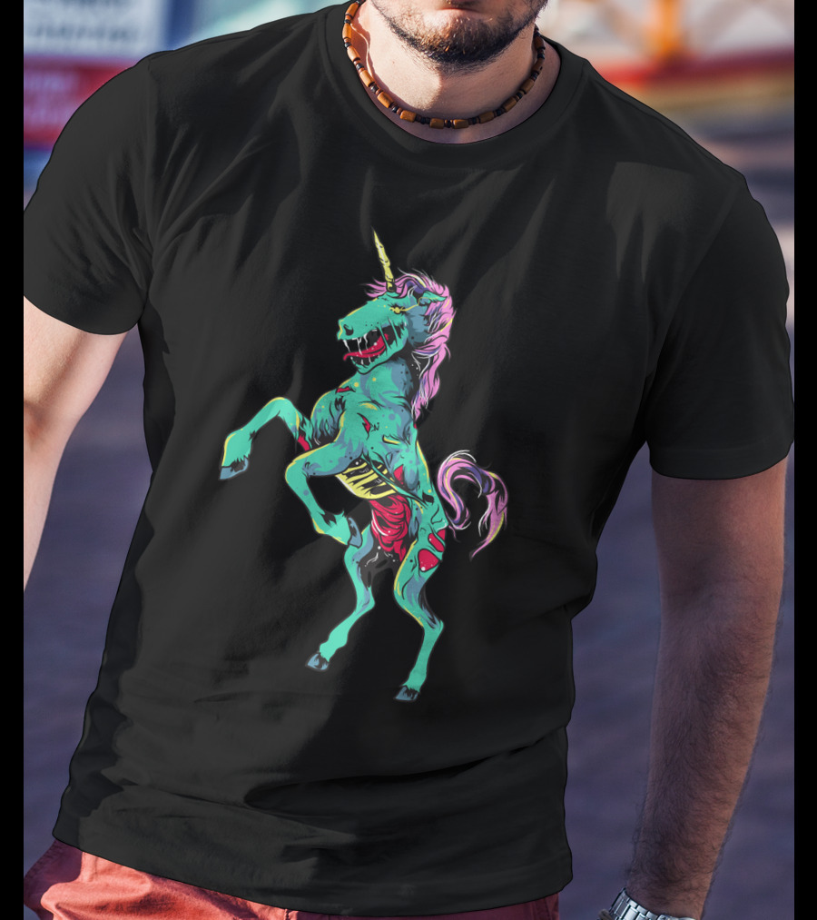 Zombiecorn Scary Zombie Unicorn Halloween Monster T-Shirt