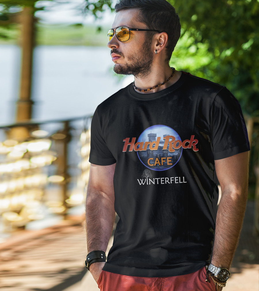Hard Rock Cafe Winterfell Iconic Parody With Castle T-Shirt