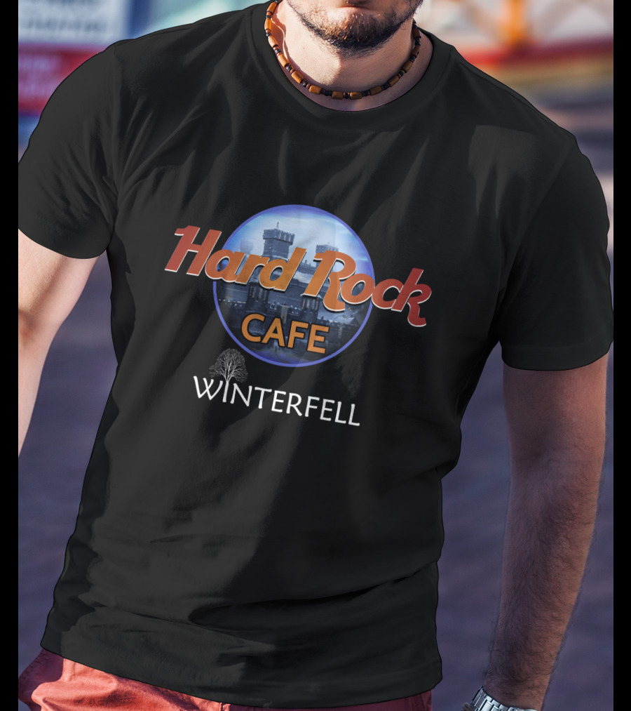 Hard Rock Cafe Winterfell Iconic Parody With Castle T-Shirt
