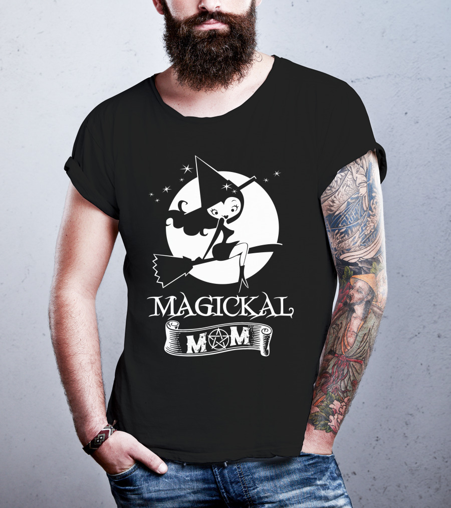 Magickal Mom Pagan Wiccan Witch Broomstick T-Shirt