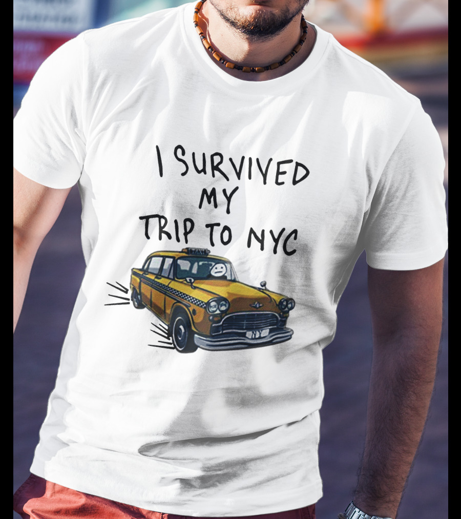 Tom Holland Spiderman Homecoming I Survived My Trip To NYC Yellow Taxi T-Shirt