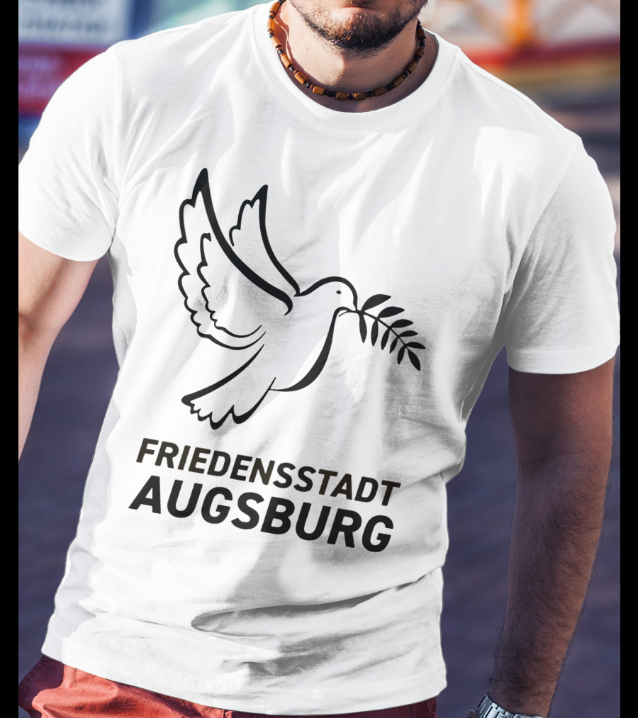 Stefan Reuter Friedensstadt Augsburg Peace Dove With Olive Branch T-Shirt