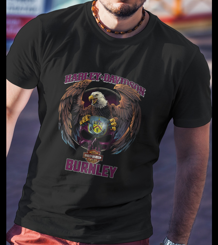 Harley Davidson Motor Cycles Burnley Eagle Crest T-Shirt