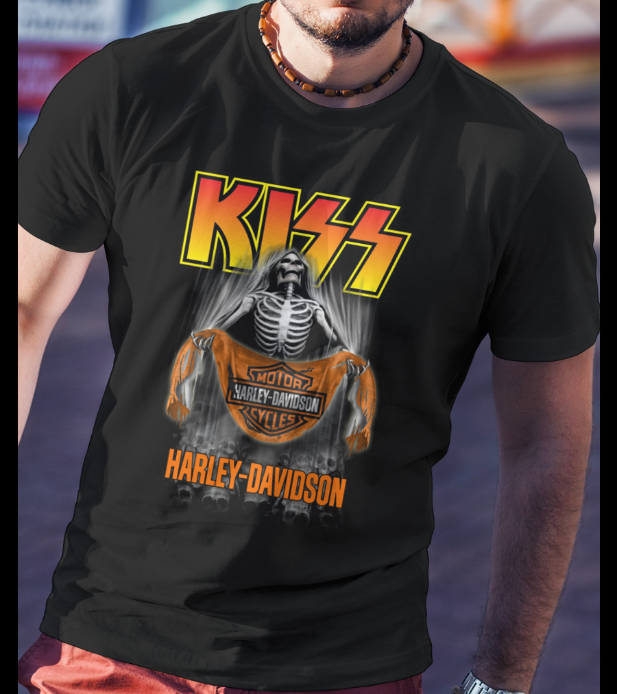 Kiss Harley Davidson Skeleton T-Shirt