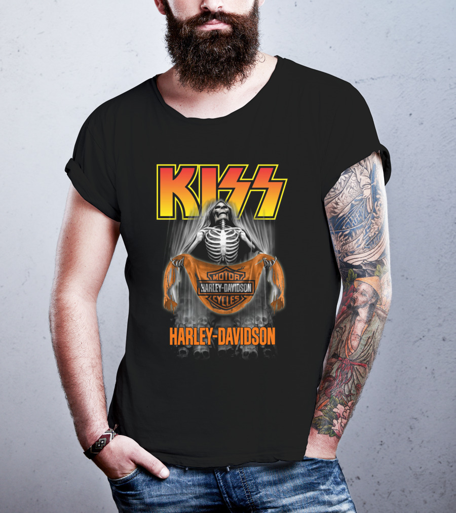 Kiss Harley Davidson Skeleton T-Shirt