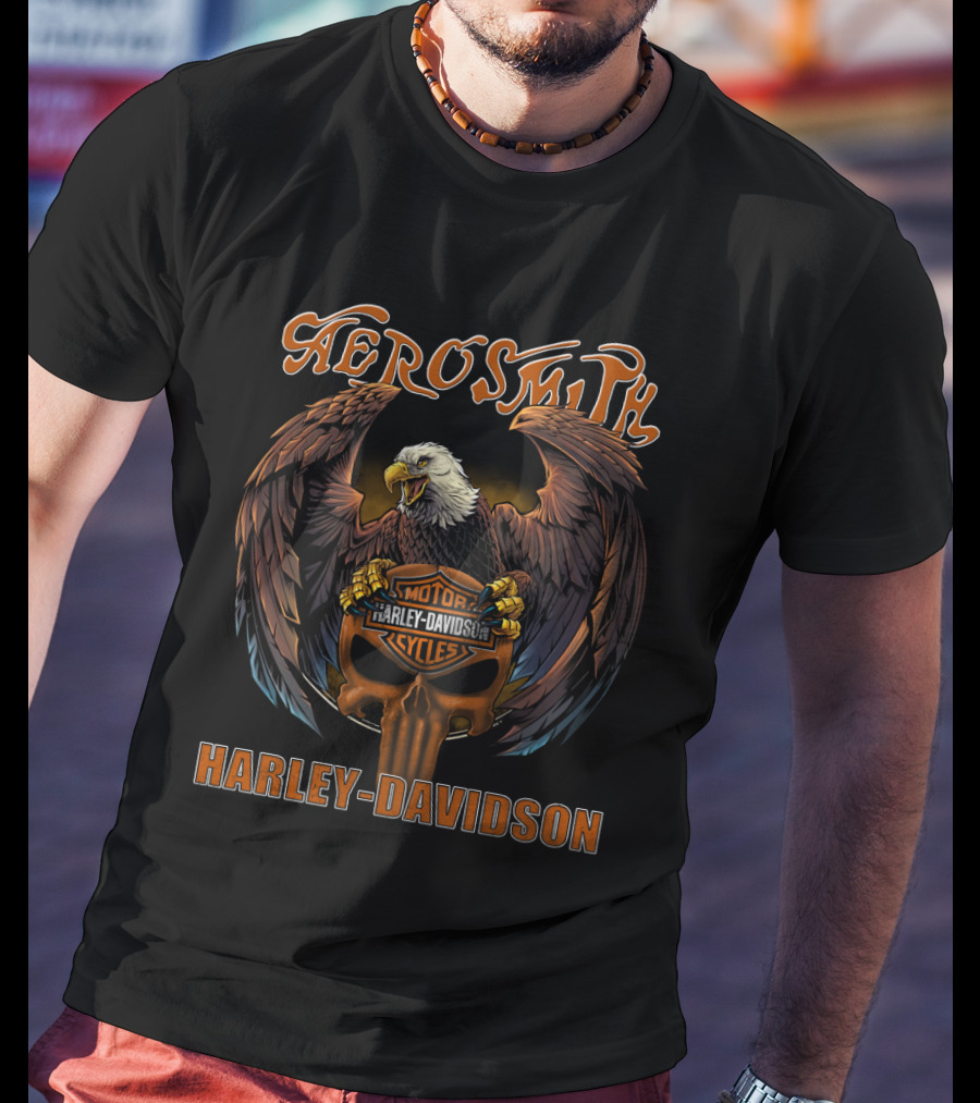 Aerosmith Harley Davidson Eagle Motorcycles T-Shirt