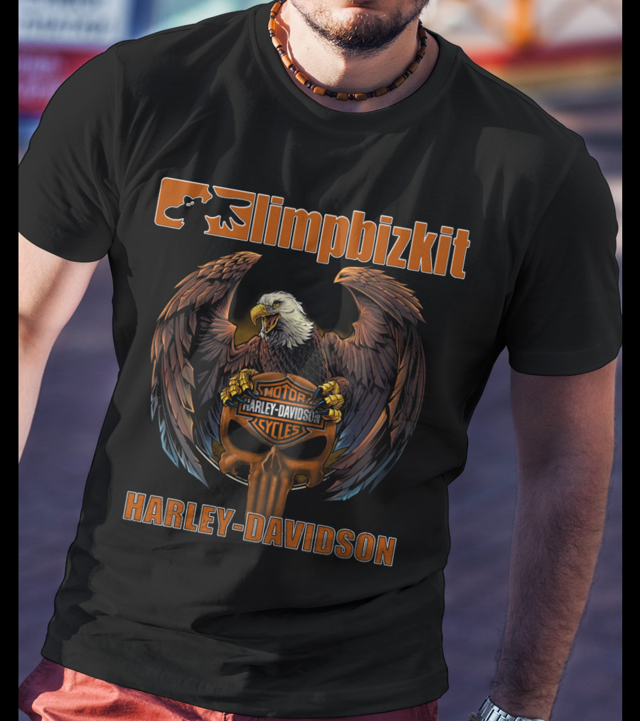 Limp Bizkit Harley Davidson Motor Cycles Eagle T-Shirt