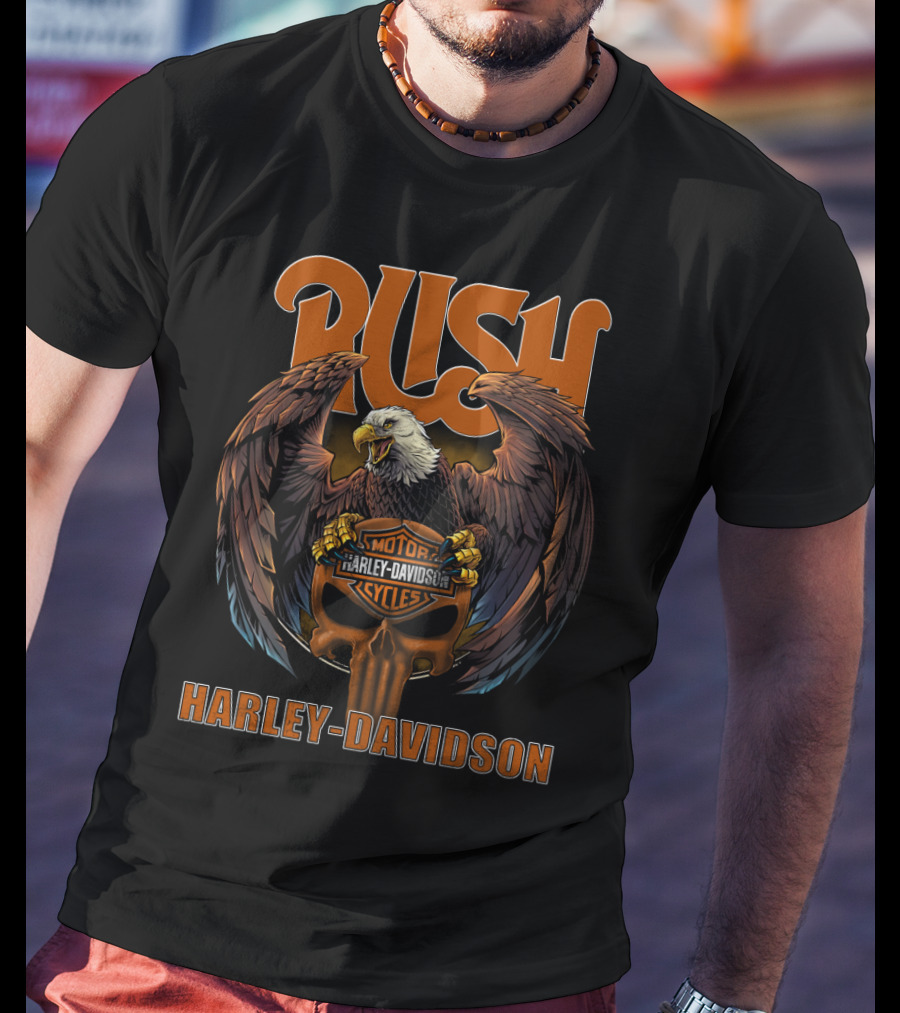 Rush Harley Davidson Motorcycles Eagle T-Shirt